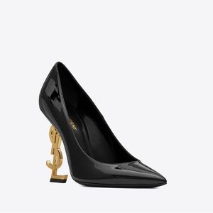 Gold OPYUM PUMPS IN PATENT LEATHER